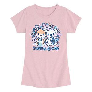 Футболка с кавайными персонажами для девочек 7-16 лет Licensed Character, Heather Pink