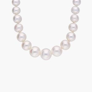Ожерелье из пресноводного культивированного жемчуга с градуированной нитью и белым золотом 14 карат (5,5-9,5 мм) Blue Nile