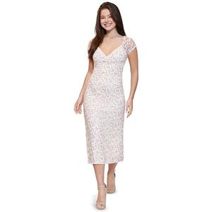 Платье миди с кружевом и цветочным принтом, без рукавов, для подростков Madden Girl