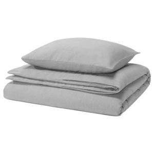 Пододеяльник и наволочка, серый меланж, 150х200/50х60 см IKEA Grovsnärja