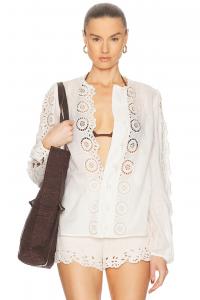 Lucky Embroidered Блуза Zimmermann, Ivory