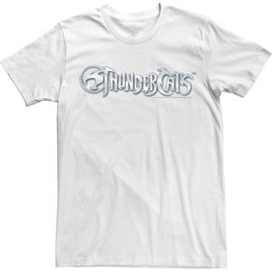 Мужская простая серебряная футболка с логотипом ThunderCats Licensed Character