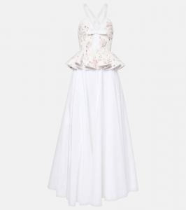 Платье с рюшами и цветочным кружевом Giambattista Valli, Multicolor