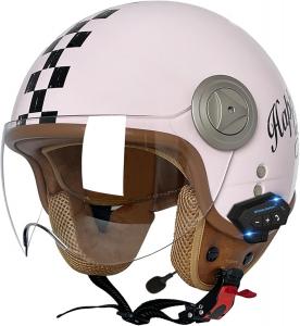 Шлем мотоциклетный stdpcxz Bluetooth, розовый