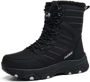 Женские зимние ботинки Jedibau, водонепроницаемые полусапожки до середины голени, утепленные мехом, прочные ботинки для зимнего похода, противоскользящие, теплые ботинки для прогулок и холодной погоды, черный