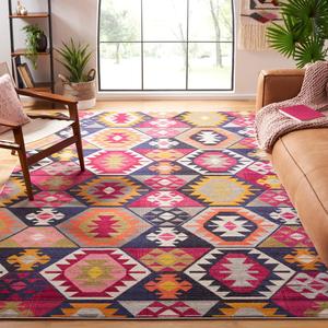 Ковер SAFAVIEH, 244 x 336 см, Monaco Collection, Multi, дизайн Boho Tribal, без линьки и простой в уходе, идеален для помещений с высокой проходимостью в гостиной, спальне (MNC218F)