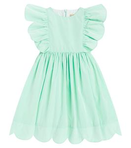 Платье из тафты с оборками Stella McCartney Kids, Greenish