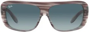 Солнцезащитные очки Ray-Ban унисекс Rb2196 Blair прямоугольной формы, Striped Grey/Blue Gradient Grey