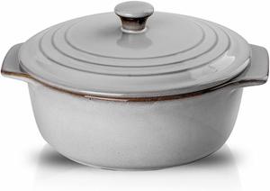 Форма для запекания KOOV керамическая с крышкой 1,9 л, серый