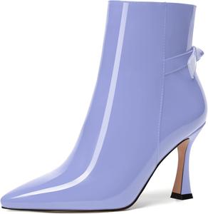 Женские ботильоны SKYSTERRY на молнии с острым носком, высокими каблуками и наружной отделкой, 3,3 дюйма, Lavender
