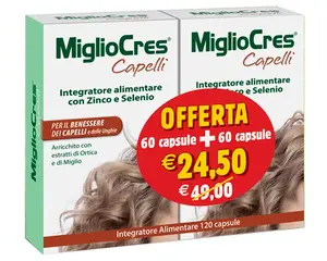 MiglioCres PROMO 60+60 капсул Оздоровительная добавка для волос и ногтей