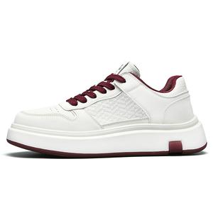 AOKANG Скользоустойчивые легкие низкие скейтерские кроссовки для мужчин с эффектом увеличения роста, бело-красные, сетчатые, летние