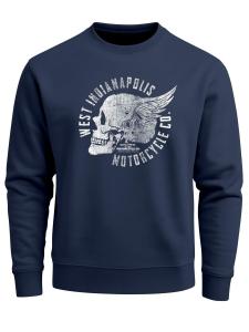 Neverless Свитшот 'Wing Skull' в цвете Navy