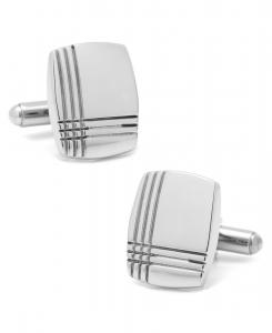 Запонки из нержавеющей стали с клетчатым узором тартан Cufflinks Inc, Silver