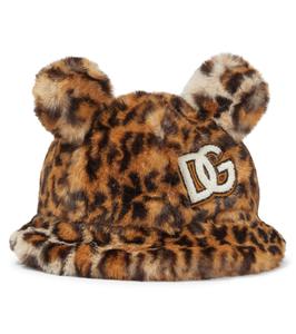 Шапка из искусственного меха с леопардовым принтом Dolce&Gabbana Kids, Variante Abbinata