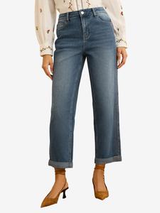 Love & roses Джинсы с широкими штанинами в синем цвете