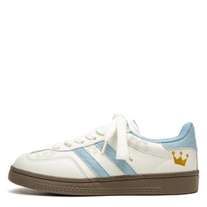 Женские нескользящие износостойкие низкие кроссовки для скейтбординга STAE, White Blue