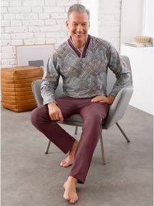 Götting Пижама серого и красного цвета с принтом