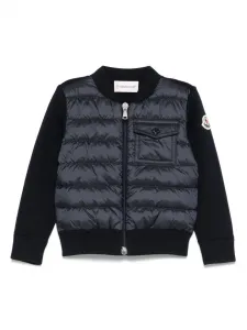 Пуховик с нашивкой Moncler Enfant, синий