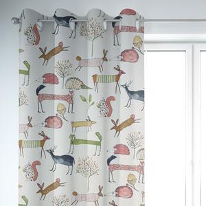 КРАСИВАЯ ЖИЗНЬ. Занавеска Tonga Spice экзотические листья растений разноцветная 245 см подвесная лента с копченой петлей Schöner-Leben, белый