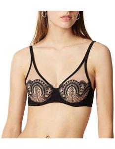 Бюстгальтер балконет с косточками Tattoo в цвете Noir Maison Lejaby, Noir