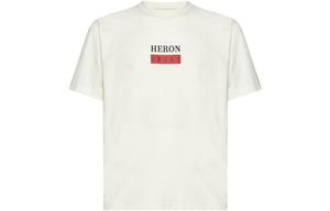 Хлопковая футболка с принтом логотипа HERON PRESTON, белый