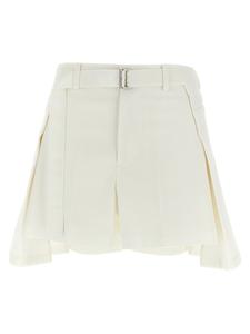 Шорты с вставками из шерсти SACAI, белый