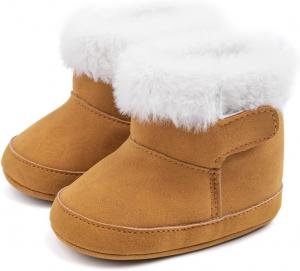 Sawimlgy Детские Пинетки Мальчики Девочки Меховые Зимние Сапожки с Ковбойскими Кисточками и Бантиком, Молния сбоку, Мягкая Подошва, Для Малышей и Новорожденных, Теплые Сапожки для Первой Прогулки и Детской Колыбели, Для Улицы