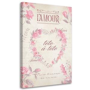 Картина арт-принт KUNSTLOFT Tu es l'amour de ma vie, светло-розовый