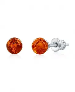 Серебро 925 пробы, янтарные бусины 6 мм Caribbean Treasures, amber
