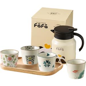 Чайники KAWASIMAYA, [One Pot With Four Cups And Tray]Panda Fafa Tea Separator Keep Warm Kettle 800Ml (Face-Lifting)