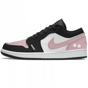 Jordan Детские низкие кроссовки для скейтбординга Air 1 нежно-розового цвета из искусственной кожи в минималистичном стиле, износостойкие