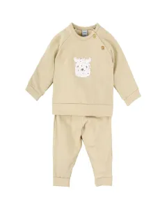 Детский спортивный костюм для мальчика с круглым вырезом и регулируемыми брюками BABIDÚ, бежевый