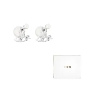 DIOR Серебряные серьги для женщин White