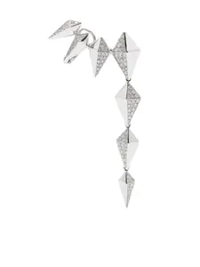 Серьга с геометрическим бриллиантом из 18-каратного белого золота Anapsara, серебяный