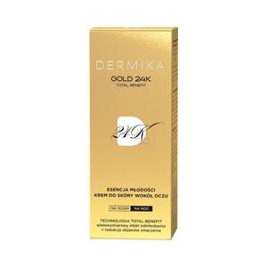 Dermika, Gold 24K Total Benefit, Эссенция молодости, крем для кожи вокруг глаз, 15 мл