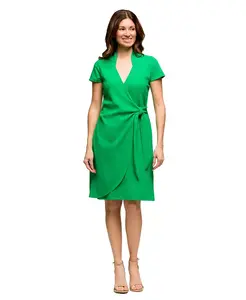 Женское платье-кимоно с воротником-стойкой до колен 24seven Comfort Apparel, зеленый