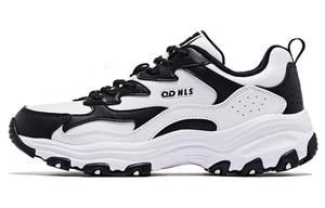 Кроссовки QIAODAN Chunky Sneakers Women's Low-top Black&White, черный/белый