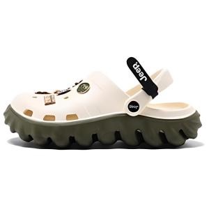 Jeep Клоги мужские бежево-зелёные с чёрным ремешком, цвет Beige Green (Black Strap Style)