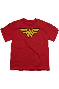 Футболка с коротким рукавом для детей с логотипом Wonder Woman от DC Comics Gildan, красный