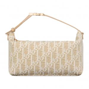 DIOR Хлопковая дорожная сумка на одно плечо среднего размера женская натуральная