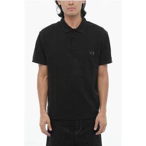 Рубашка поло свободного кроя на двух пуговицах с пирсингом Neil Barrett, Black
