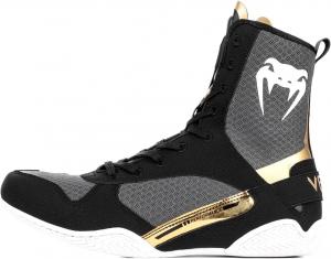 Боксерские кроссовки Venum Elite, черный/серый/золотой