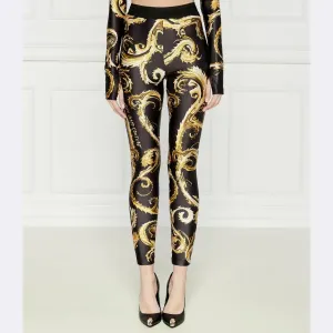 Леггинсы скинни Versace, черный