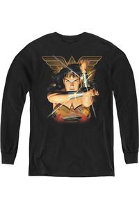 Футболка с длинным рукавом Justice League Deflection Youth Gildan, черный