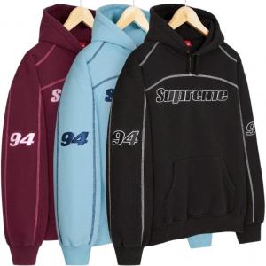 Толстовка с капюшоном и оверлоком, осень-зима 2025, унисекс Supreme, черный