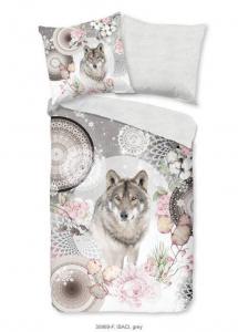 Двустороннее постельное белье 135x200 см, светло-серый/серый