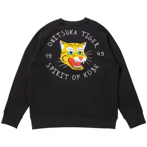 Оверсайз Топ Свитшот Унисекс Черный Onitsuka Tiger