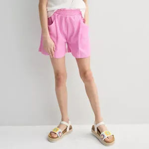 Трикотажные шорты с текстурой на резинке для девочек 6-20 лет, стандартные и большие размеры So, цвет melrose pink