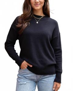 Повседневный свитер с высоким воротником черный Grace and Lace